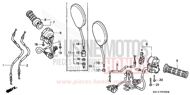 KABEL/SCHALTER von CB1300 Super Bold'or ABS PEARL SHINING YELLOW (Y124E) von 1994